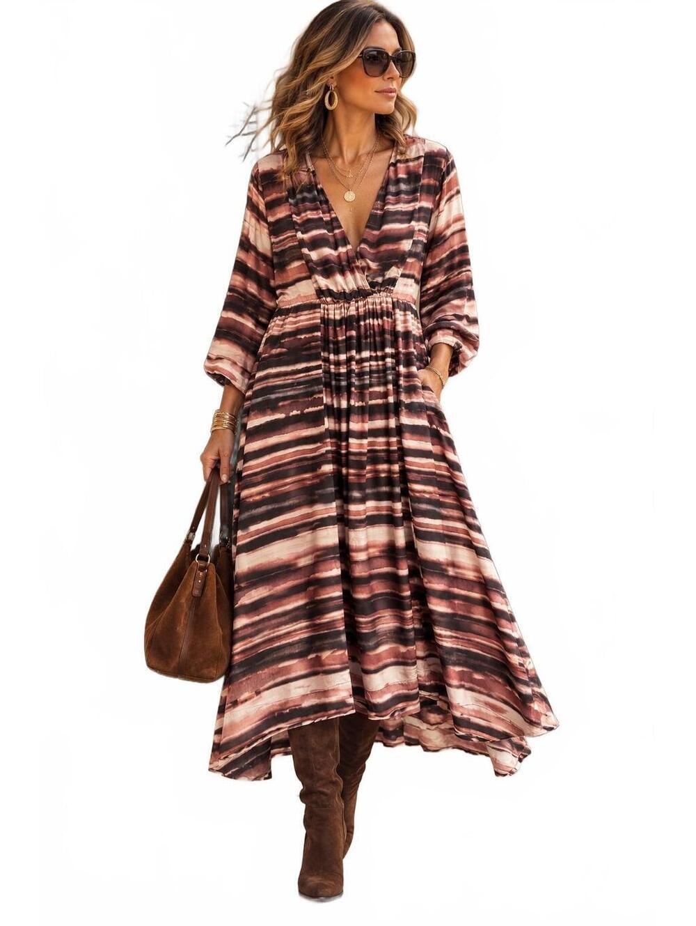 Masai Copenhagen Western Earthy Desert Boho Chic Midi Dress-Size M